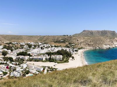 Fischerdorf Agua Amaraga mit sch�nem Sandstrand
