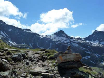 Weggabelung zur Oreste Htte im Monte Rosa Massiv