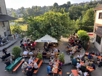 der biergarten von oben