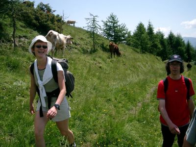 Die Piemont-Wanderung beginnt. Auf dem Weg nach Elva.