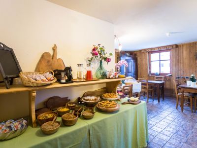 Fr�hst�ck im Startort Gressoney-Saint-Jean