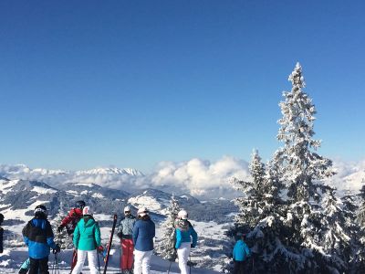 gruppe ski familie spass blick tal