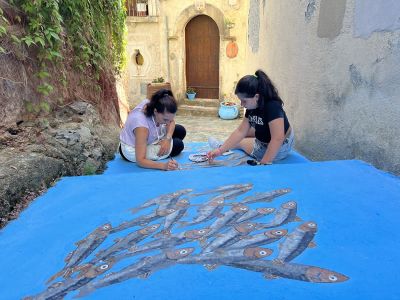 bemalte treppe kunst kalabrien belmonte