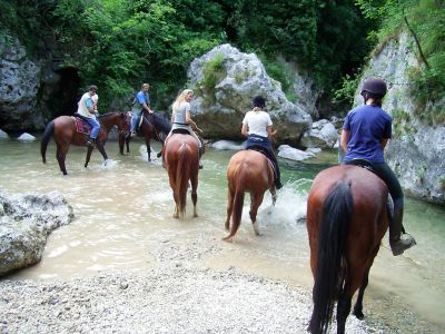 Erfrischung im khlen Nass fr Pferd und Reiter