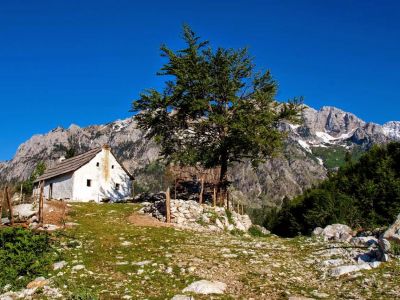 Htte Albanien Bergblick